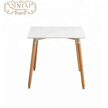 simple wooden leg MDF dining square table